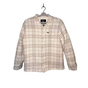 Volcom Flannel Jacket Men Size XL Shacket Gorpcore Streetwear Plaid Quilted